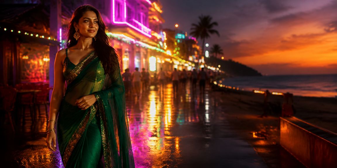 Indian player logging into 22549 on mobile at Goa beach